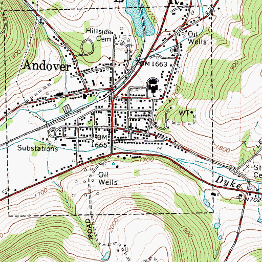 Topographic Map of Andover United Methodist Church, NY