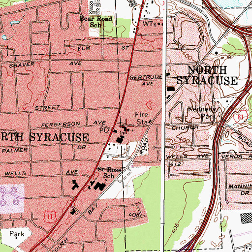 Topographic Map of Andrews Memorial United Methodist Church, NY