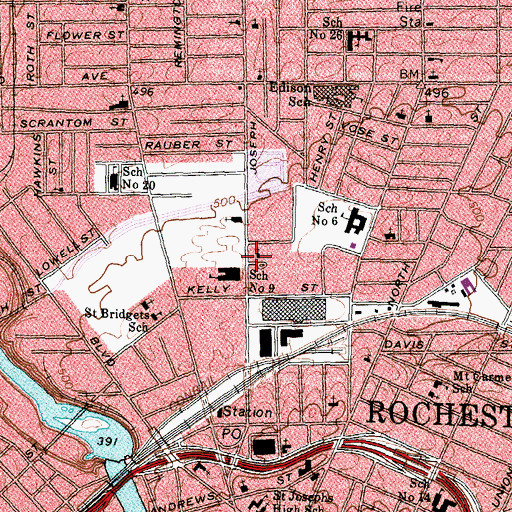 Topographic Map of Antioch Baptist Church, NY