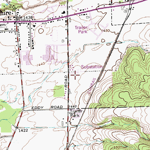 Topographic Map of Arcade Church of God, NY