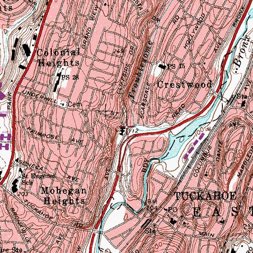 Topographic Map of Asbury Crestwood United Methodist Church, NY