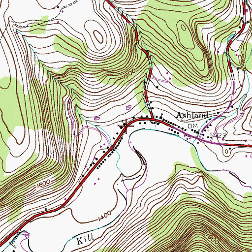 Topographic Map of Ashland Community United Methodist Church, NY