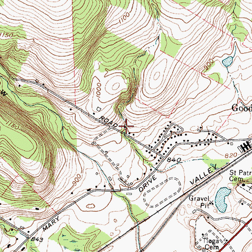 Topographic Map of Assembly of God Church, NY