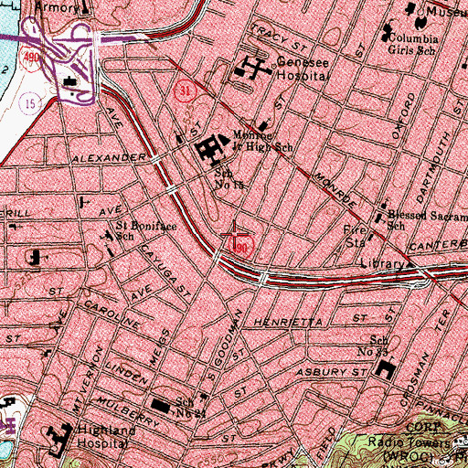 Topographic Map of Baber African Methodist Episcopal Church, NY