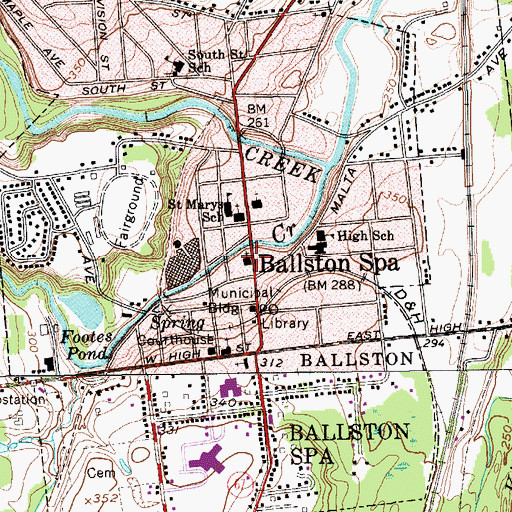 Topographic Map of Ballston Spa United Methodist Church, NY