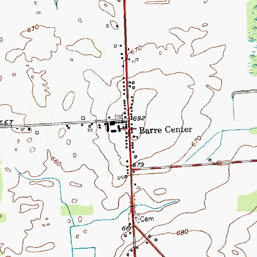 Topographic Map of Barre Center Presbyterian Church, NY