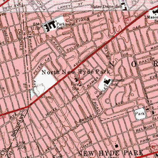 Topographic Map of Beacon Church, NY