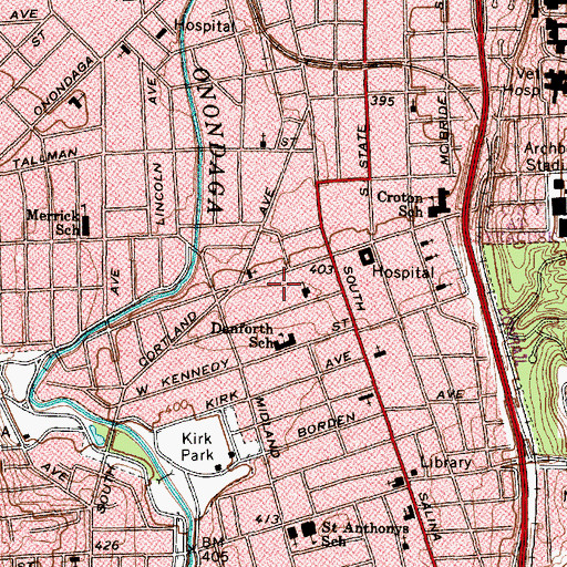 Topographic Map of Bell Grove Missionary Baptist Church, NY