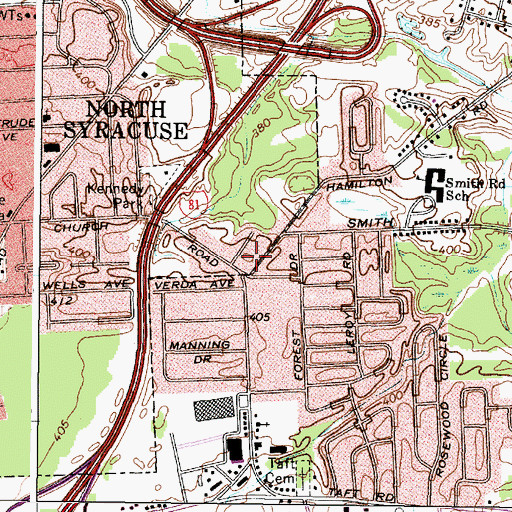 Topographic Map of Bellewood Baptist Church, NY
