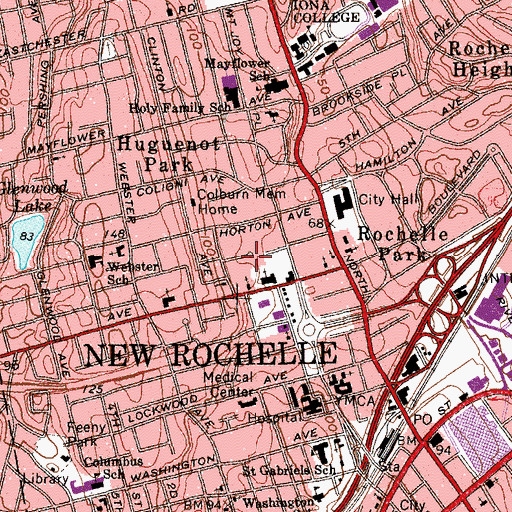 Topographic Map of Beth El Full Gospel Assembly, NY