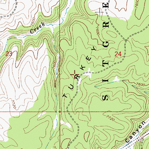 Topographic Map of Beaver Turkey Ridge, AZ