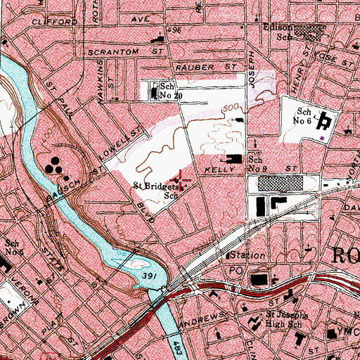 Topographic Map of Bethesda Church of God in Christ, NY