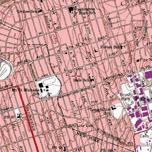 Topographic Map of Bethlehem Apostolic Faith Church, NY