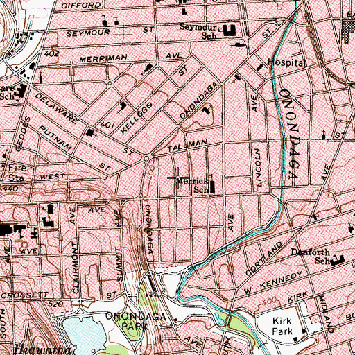 Topographic Map of Beulah Baptist Church, NY