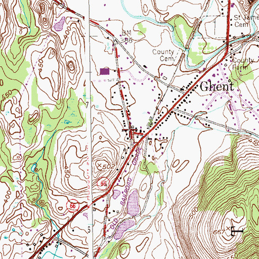 Topographic Map of Bible Baptist Church, NY