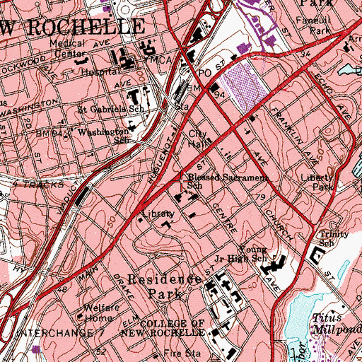 Topographic Map of Bible Way Church, NY
