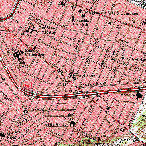 Topographic Map of Blessed Sacrament Church, NY