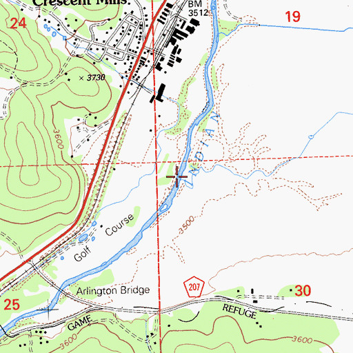 Topographic Map of Hough Creek, CA