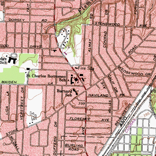 Topographic Map of Borromeo Prayer Center, NY