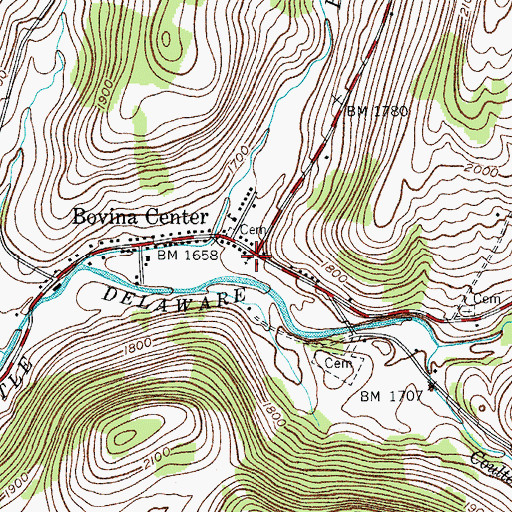 Topographic Map of Bovina United Presbyterian Church, NY