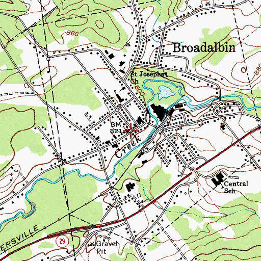 Topographic Map of Broadalbin Baptist Church, NY
