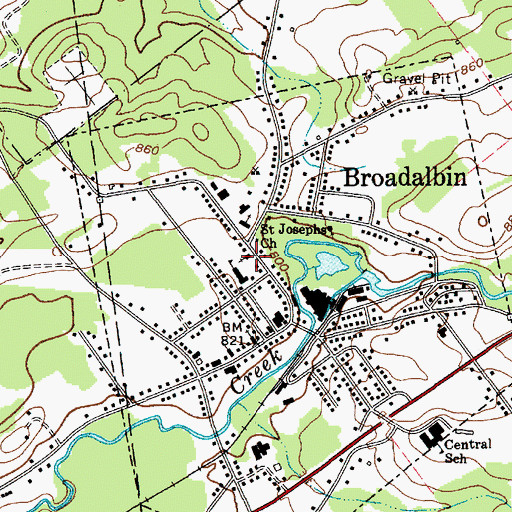 Topographic Map of Broadalbin United Methodist Church, NY