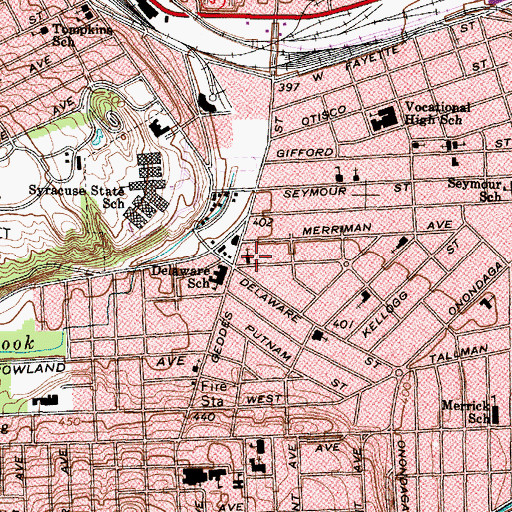 Topographic Map of Brown Memorial United Methodist Church, NY
