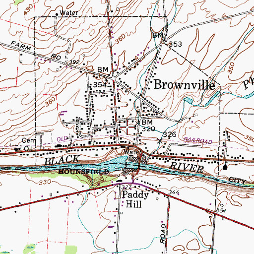 Topographic Map of Brownville United Methodist Church, NY