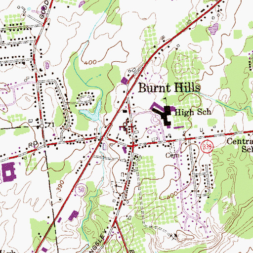 Topographic Map of Burnt Hills United Methodist Church, NY