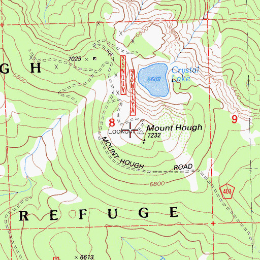 Topographic Map of Mount Hough, CA