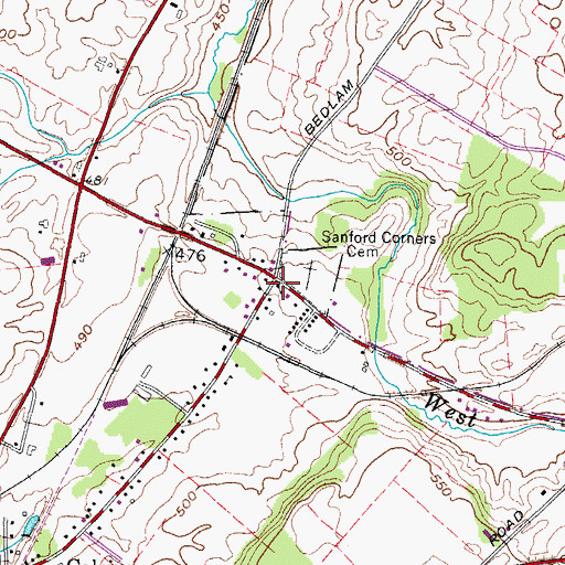 Topographic Map of Calcium Community Church, NY