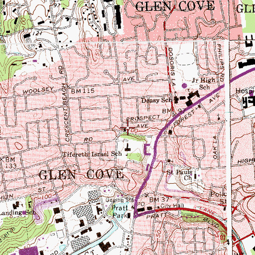 Topographic Map of Calvary African Methodist Episcopal Church, NY