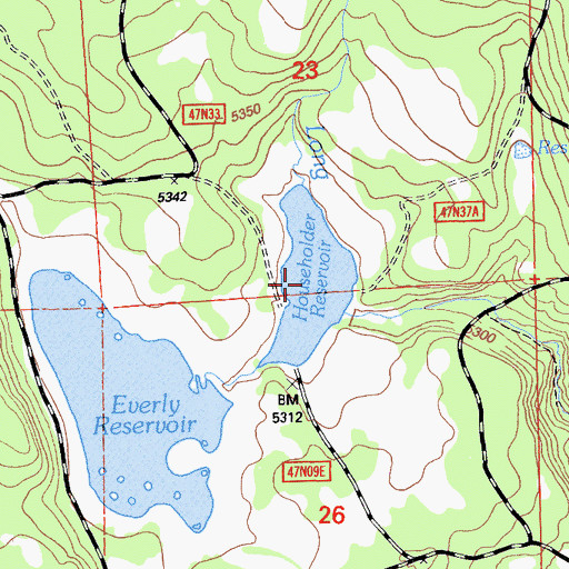 Topographic Map of Householder Reservoir, CA
