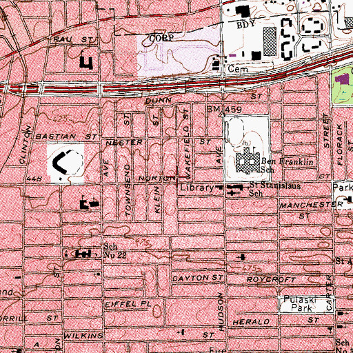 Topographic Map of Calvary Bible Baptist Church, NY