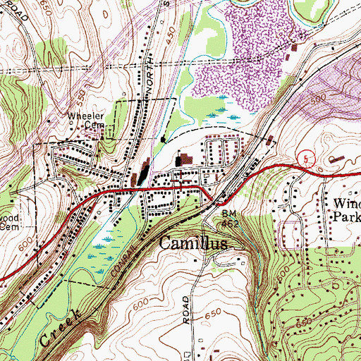 Topographic Map of Camillus First United Methodist Church, NY