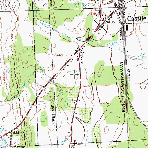 Topographic Map of Castile Baptist Church, NY
