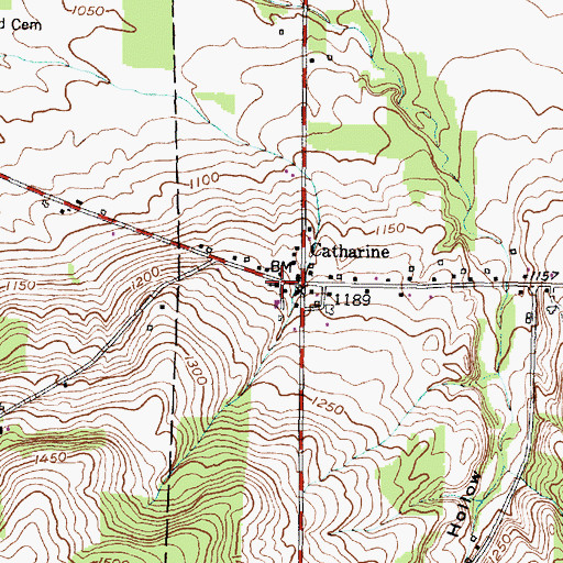 Topographic Map of Catharine United Methodist Church, NY