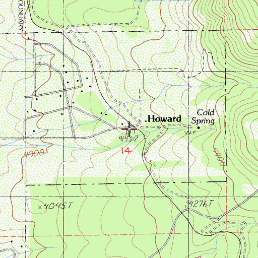 Topographic Map of Howard, CA