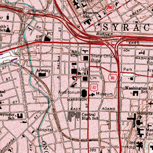 Topographic Map of Cathedral of the Immaculate Conception, NY