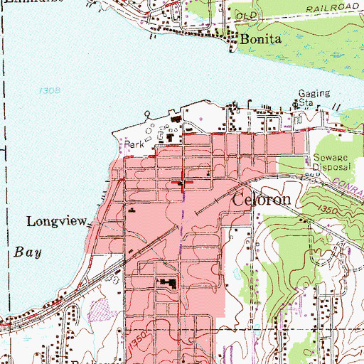 Topographic Map of Celoron United Methodist Church, NY