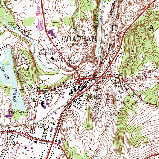 Topographic Map of Chatham Methodist Church, NY