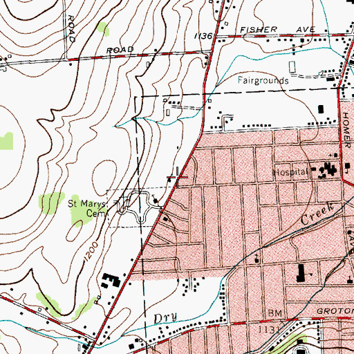 Topographic Map of Christian and Missionary Church, NY