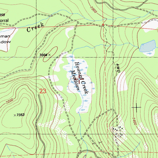 Topographic Map of Howard Creek Meadows, CA