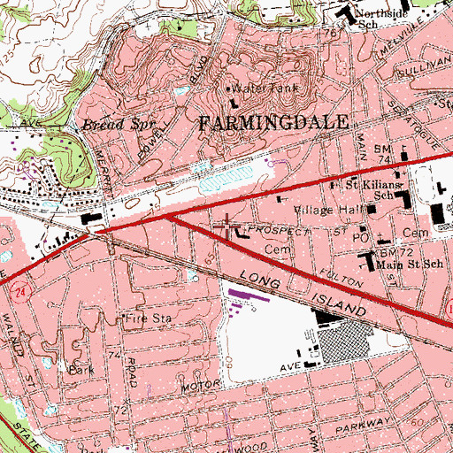 Topographic Map of Christian Family Fellowship Church, NY