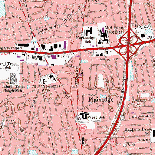 Topographic Map of Church of Christ, NY