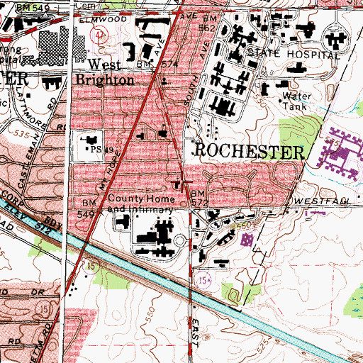 Topographic Map of Church of Christ, NY