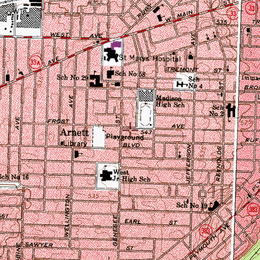 Topographic Map of Church of God, NY