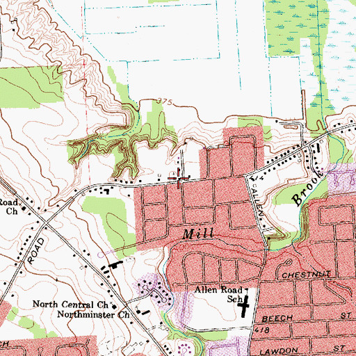 Topographic Map of Church of God, NY
