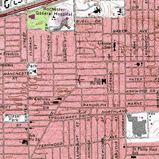 Topographic Map of Church of God of Prophecy, NY