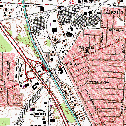 Topographic Map of Church of His Saving Grace, NY